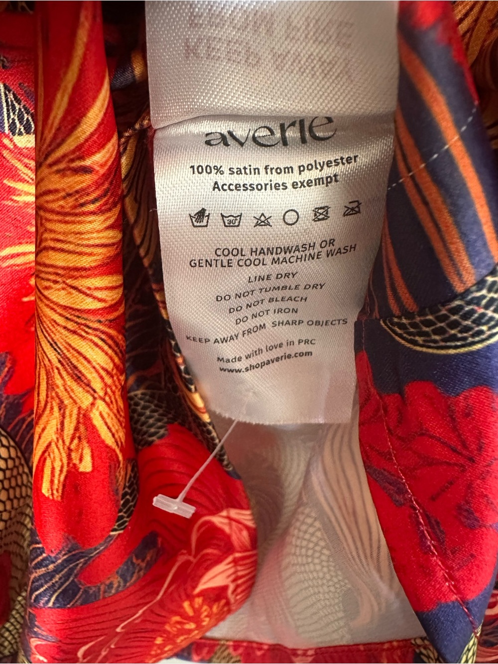 Aria by Averie Two-Piece Red Snake Print Satin Pajama Set Long Pants - Small - Picture 9 of 10